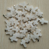Natural Crystal Cross Pendants Charms for Men/Women, 50pcs