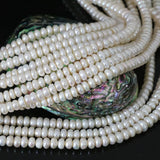 Freshwater Pearl Rondelle Beads for DIY Jewelry, 15inch