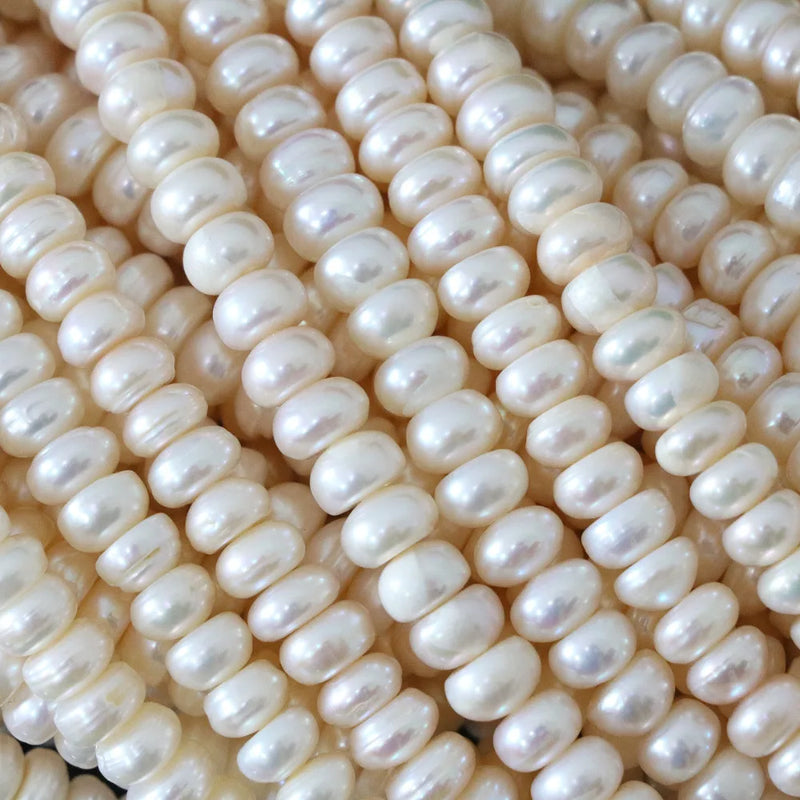 Freshwater Pearl Rondelle Beads for DIY Jewelry, 15inch