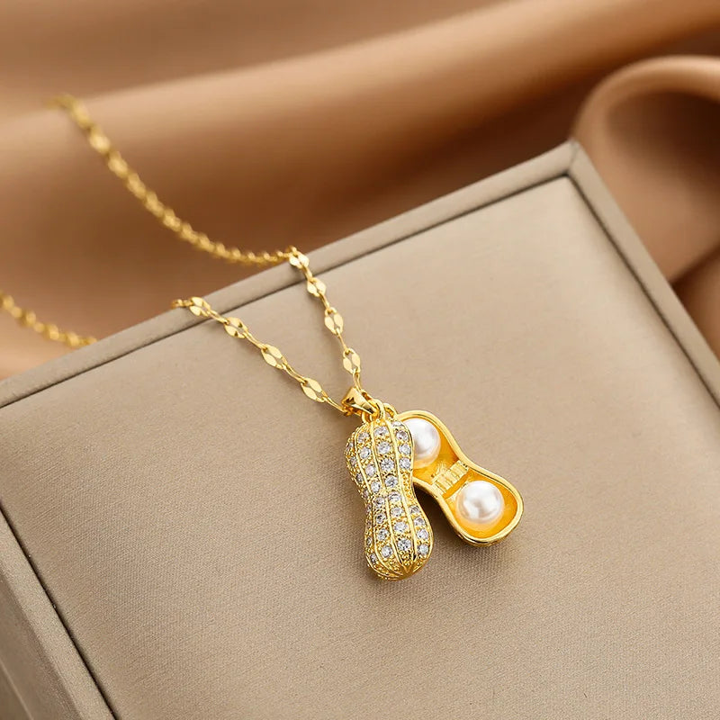 Peanut Necklace Female Fairy Water Wave Chain