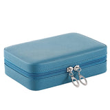 Portable Double Zipper Travel Jewelry Storage Box with Mirror