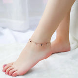 Charm HEART CZ Anklets Rose Stainless Ladies Jewelry