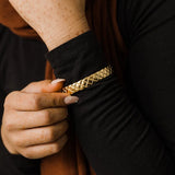 Vintage Stainless Steel Tri-Woven Bangle Bracelet