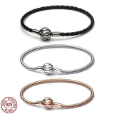 925 Silver Triple Knot Bracelet for Charm Beads DIY