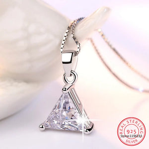 2CT Triangle Cut Moissanite Necklace S925 Silver Pendant