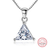 2CT Triangle Cut Moissanite Necklace S925 Silver Pendant