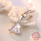 2CT Triangle Cut Moissanite Necklace S925 Silver Pendant