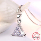2CT Triangle Cut Moissanite Necklace S925 Silver Pendant