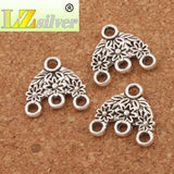 Triangle Daisy Leaves Charm Spacer End Connector for Tassel Earrings DIY
