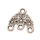 Triangle Daisy Leaves Charm Spacer End Connector for Tassel Earrings DIY
