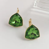 Triangle Dangle Earrings Austrian Crystal Geometric Design Girls Party Gift