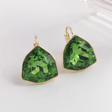 Triangle Dangle Earrings Austrian Crystal Geometric Design Girls Party Gift