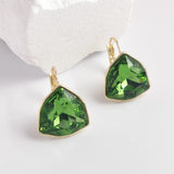 Triangle Dangle Earrings Austrian Crystal Geometric Design Girls Party Gift