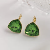 Triangle Dangle Earrings Austrian Crystal Geometric Design Girls Party Gift