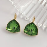 Triangle Dangle Earrings Austrian Crystal Geometric Design Girls Party Gift