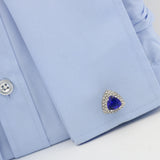 Red Triangle Crystal Cufflinks Brass Material