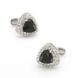 Red Triangle Crystal Cufflinks Brass Material