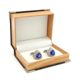 Red Triangle Crystal Cufflinks Brass Material