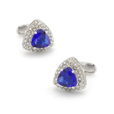 Red Triangle Crystal Cufflinks Brass Material