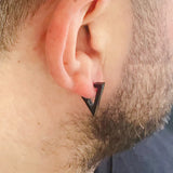 Triangle Geometric Hypoallergenic Earring Hooks Men Stainless Steel Clip Ear Rin