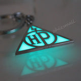 Triangle Lightning Keychain Glow in the Dark Deathly Hallows
