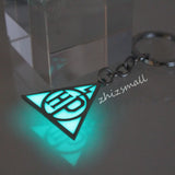 Triangle Lightning Keychain Glow in the Dark Deathly Hallows