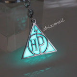 Triangle Lightning Keychain Glow in the Dark Deathly Hallows