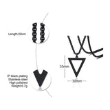 Triangle Men Necklace Stainless Steel Geometric Pendant Guy Jewelry