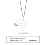 Triangle Men Necklace Stainless Steel Geometric Pendant Guy Jewelry