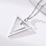 Triangle Men Necklace Stainless Steel Geometric Pendant Guy Jewelry
