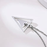 Triangle Men Necklace Stainless Steel Geometric Pendant Guy Jewelry