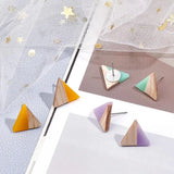 Triangle Wood Resin Cabochons for Jewelry Making