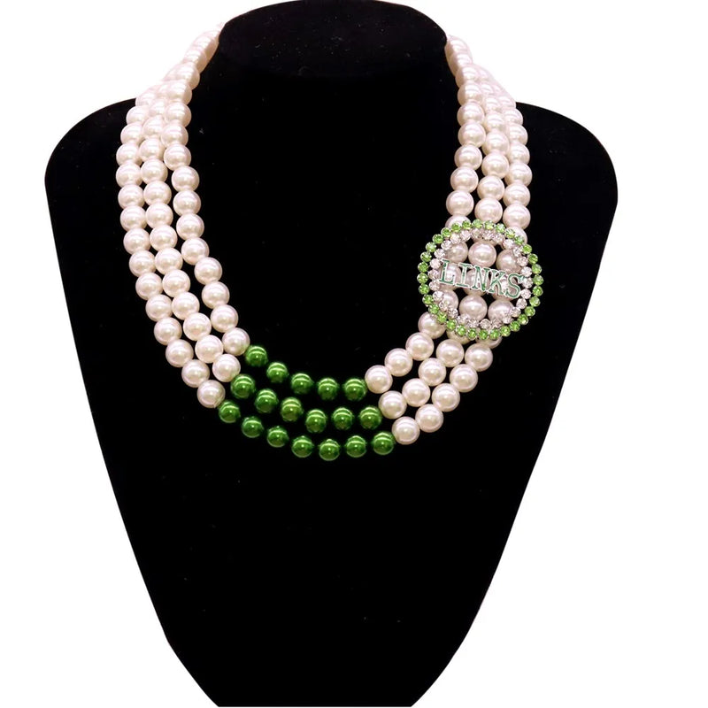 Greek Club Sorority Pearl Necklace Set