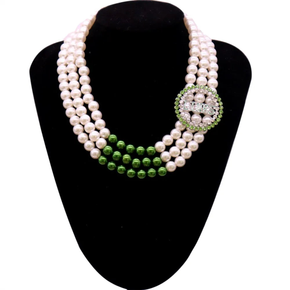 Greek Club Sorority Pearl Necklace Set