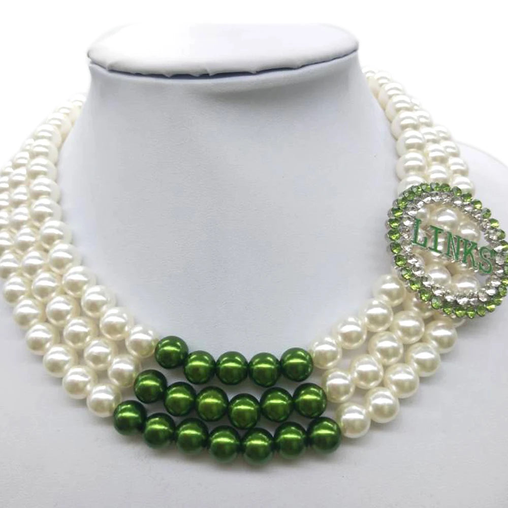 Greek Club Sorority Pearl Necklace Set