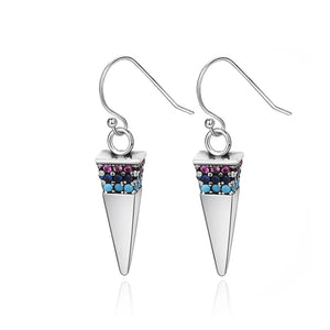 Triangle Zircon 925 Sterling Silver Earrings for Women