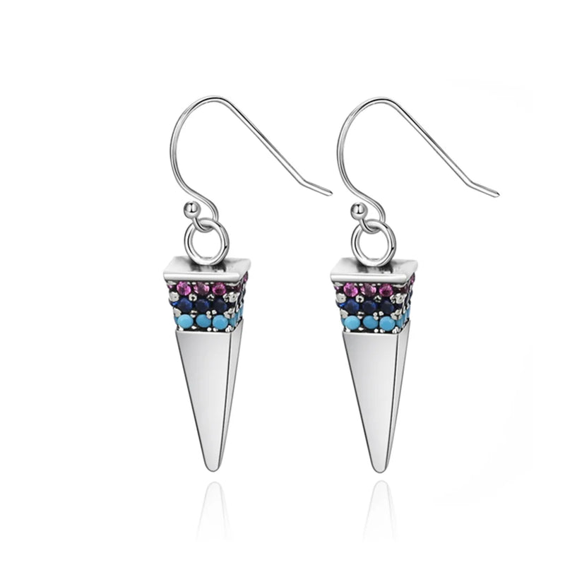 Triangle Zircon 925 Sterling Silver Earrings for Women