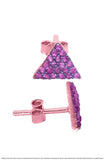 Pink CZ Star Silver Earrings