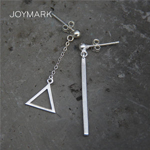 S925 Silver Drop Earrings Geometric Sterling Silver Dangle Earrings