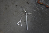 S925 Silver Drop Earrings Geometric Sterling Silver Dangle Earrings
