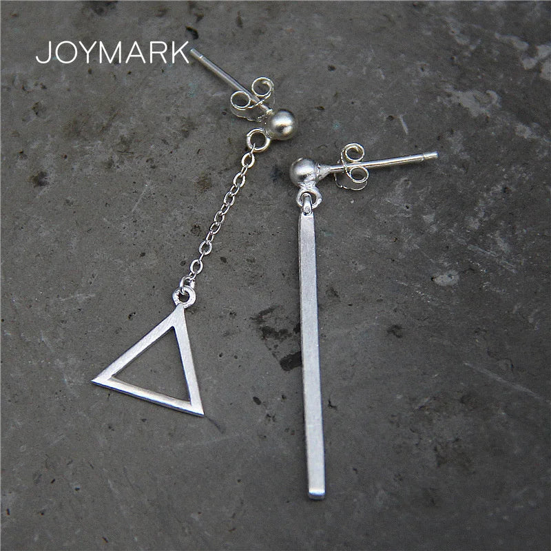 S925 Silver Drop Earrings Geometric Sterling Silver Dangle Earrings