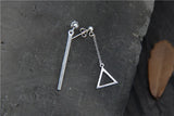 S925 Silver Drop Earrings Geometric Sterling Silver Dangle Earrings