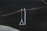 S925 Silver Drop Earrings Geometric Sterling Silver Dangle Earrings