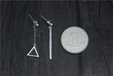 S925 Silver Drop Earrings Geometric Sterling Silver Dangle Earrings
