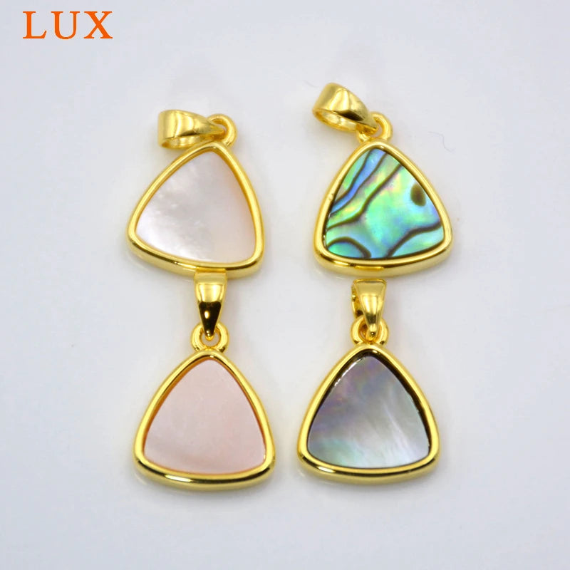 Geometric Triangle Shell Pendant Necklace