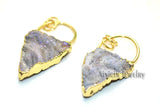 Triangle Shape Sun Druzy Crystal Stone Necklace Making Pendants
