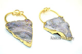 Triangle Shape Sun Druzy Crystal Stone Necklace Making Pendants
