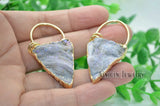 Triangle Shape Sun Druzy Crystal Stone Necklace Making Pendants