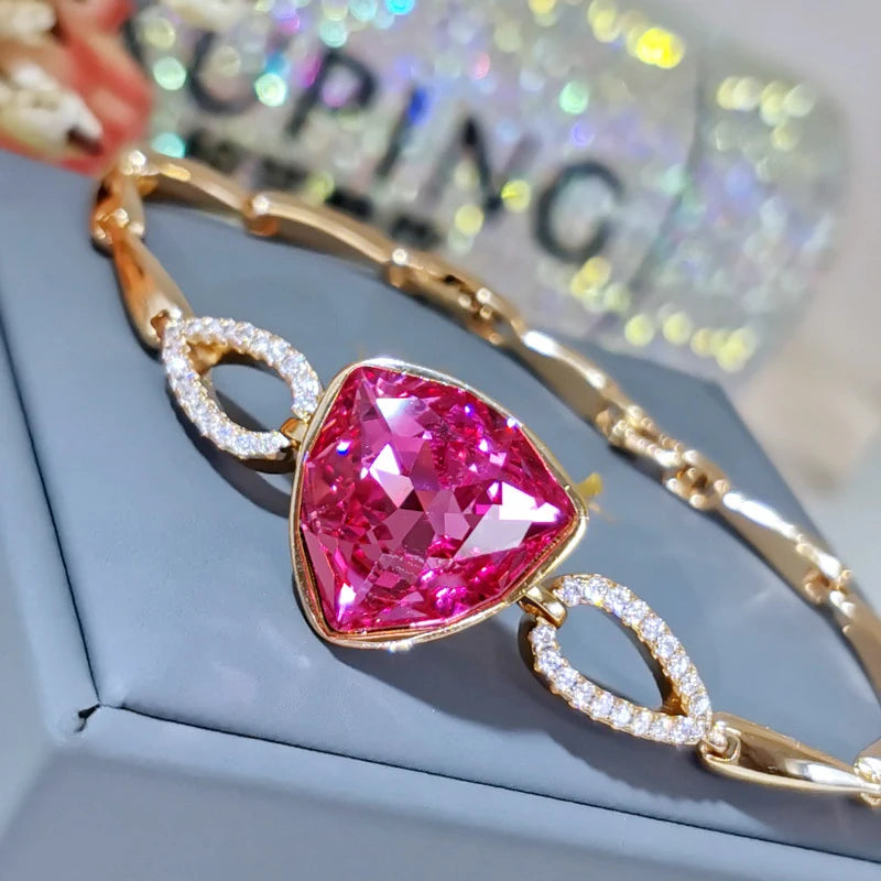 Triangle Austrian Crystal Womens Bangle Bracelet