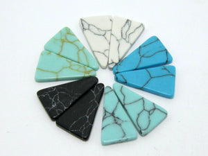 Turquoise Stone 17x9mm Mixed Equilateral Triangle Flat Stone